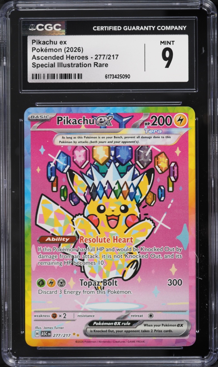 2026 Pokemon Mega Evolution Ascended Heroes SIR Pikachu ex #277 CGC 9 MINT