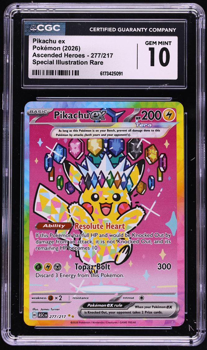 2026 Pokemon Mega Evolution Ascended Heroes SIR Pikachu ex #277 CGC 10 GEM MINT