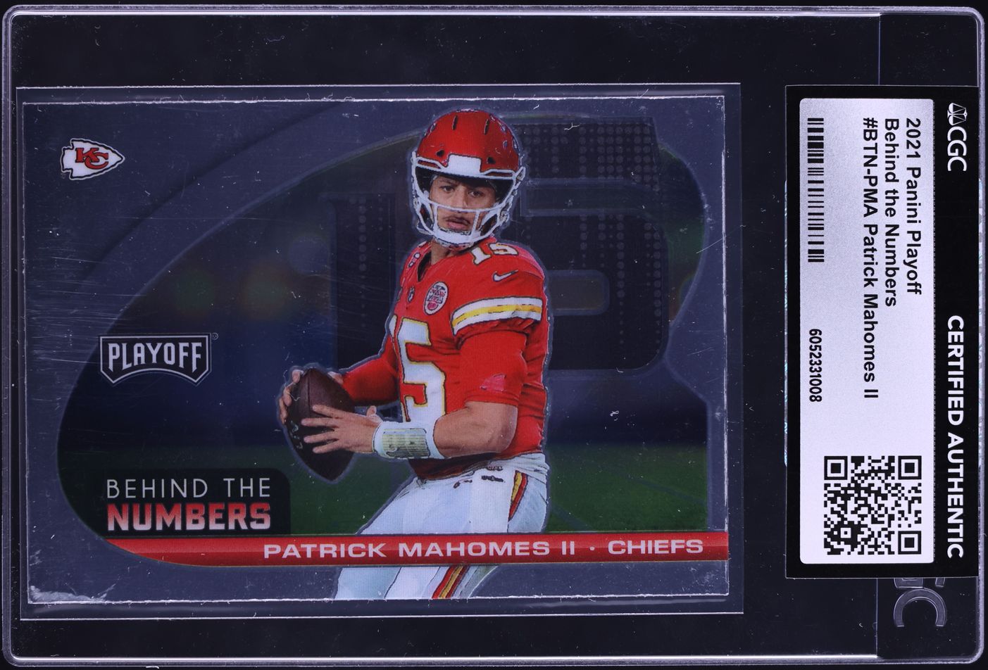 2021 Panini Playoff Behind The Numbers Patrick Mahomes II #BTN-PMA CGC AUTH
