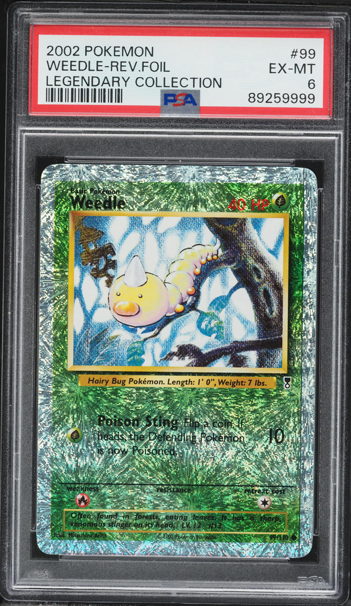 2002 Pokemon Legendary Collection Reverse Holo Weedle #99 PSA 6 EXMT
