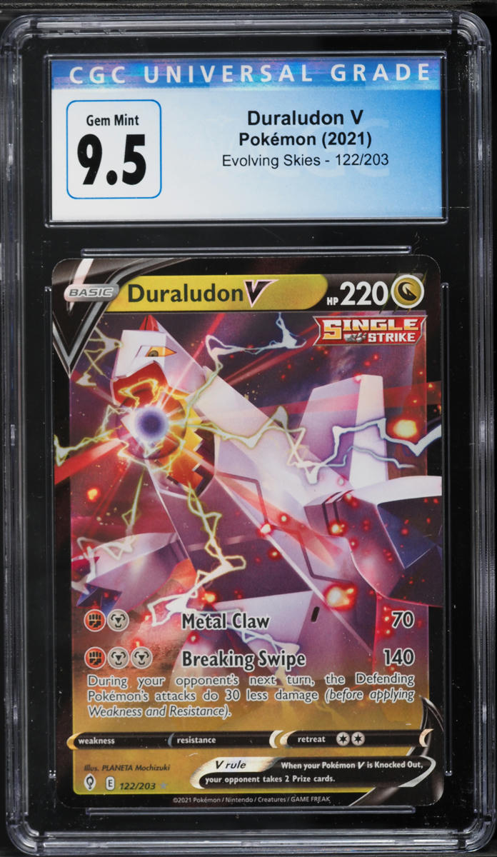 2021 Pokemon Sword & Shield Evolving Skies Holo Duraludon V #122 CGC 9.5 GEM MINT