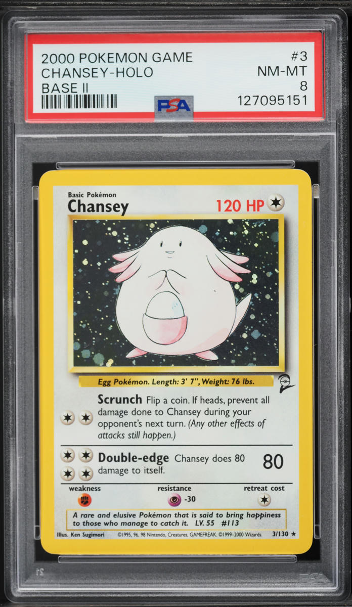 2000 Pokemon Base Set 2 Holo Chansey #3 PSA 8 NM-MT