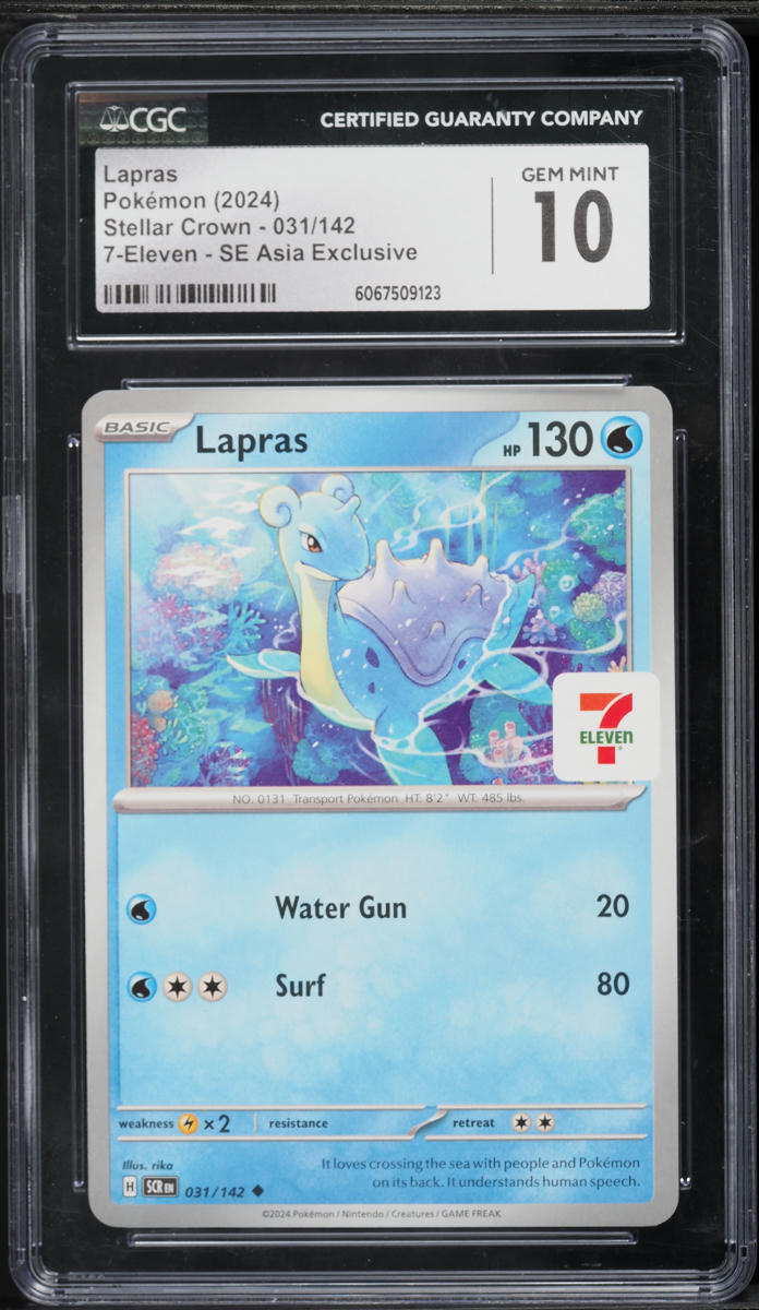 2024 Pokemon Scarlet & Violet Stellar Crown 7-Eleven SE Asia Exclusive Lapras #31 CGC 10 GEM