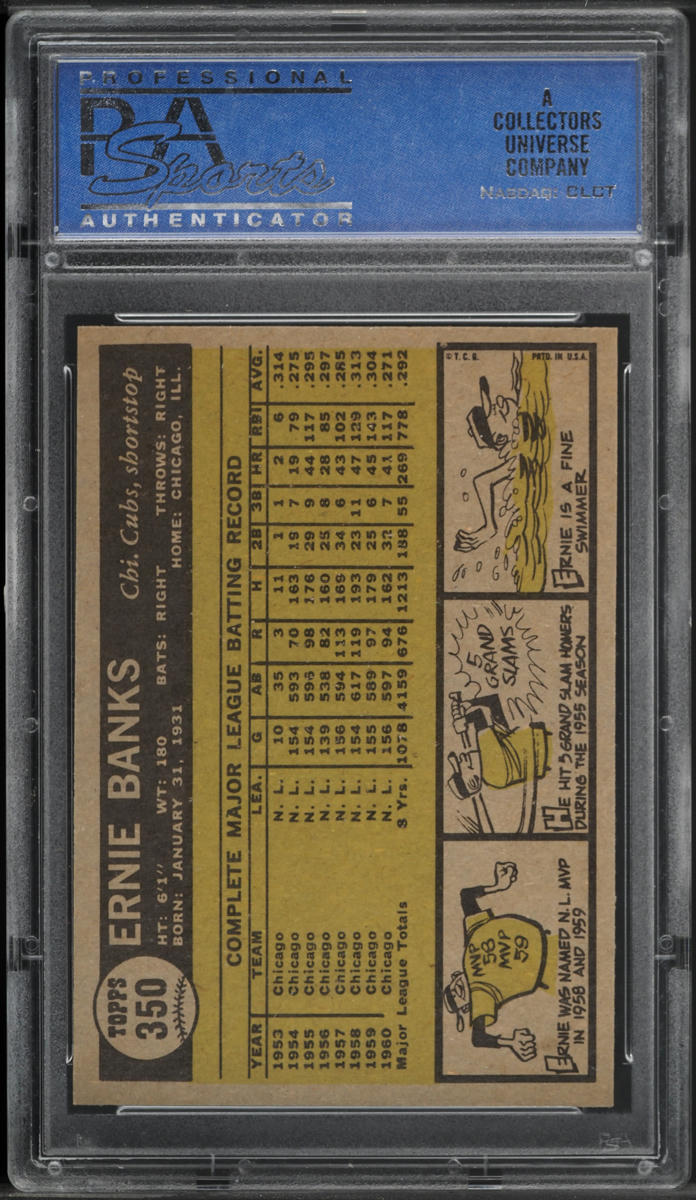 1961 Topps Ernie Banks #350 PSA 8 NM-MT