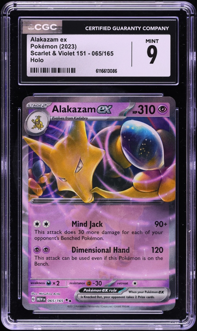 2023 Pokemon Scarlet & Violet 151 Holo Alakazam EX #65 CGC 9 MINT