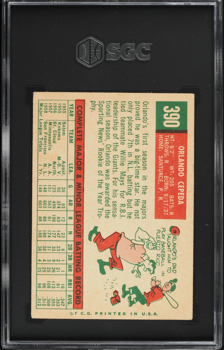1959 Topps Orlando Cepeda #390 SGC 4 VGEX