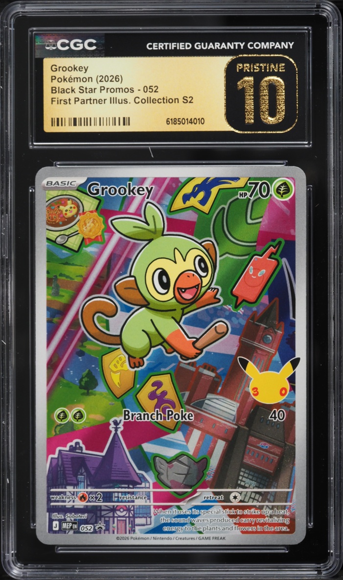 2026 Pokemon Mega Promo First Partner Illustration Collection S2 Grookey #052 CGC 10 PRISTINE