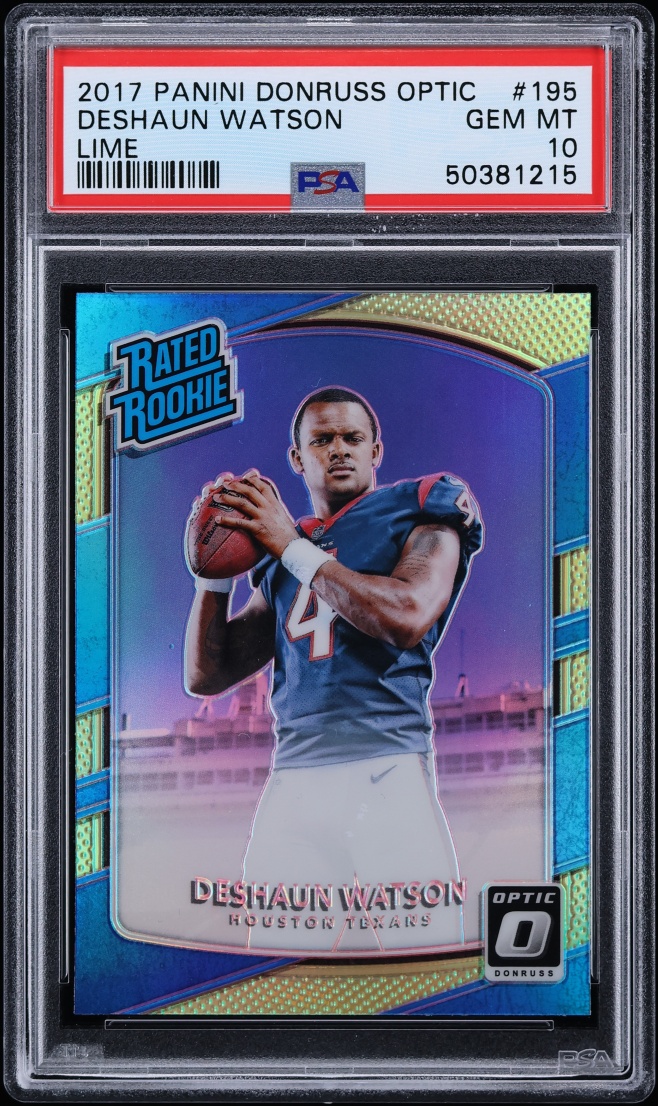 2017 Donruss Optic Lime Deshaun Watson ROOKIE #195 PSA 10 GEM MINT