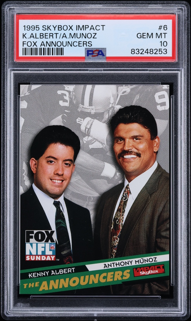 1995 Skybox Impact Fox Announcers Kenny Albert Anthony Munoz #6 PSA 10 GEM MINT