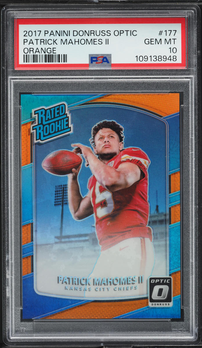 2017 Donruss Optic Orange Patrick Mahomes II ROOKIE /199 #177 PSA 10 GEM MINT