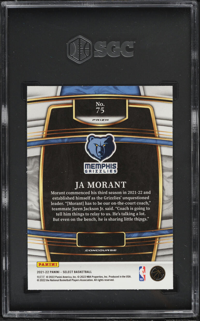 2021 Select Concourse Orange Flash Prizm Ja Morant #75 SGC 7 NRMT