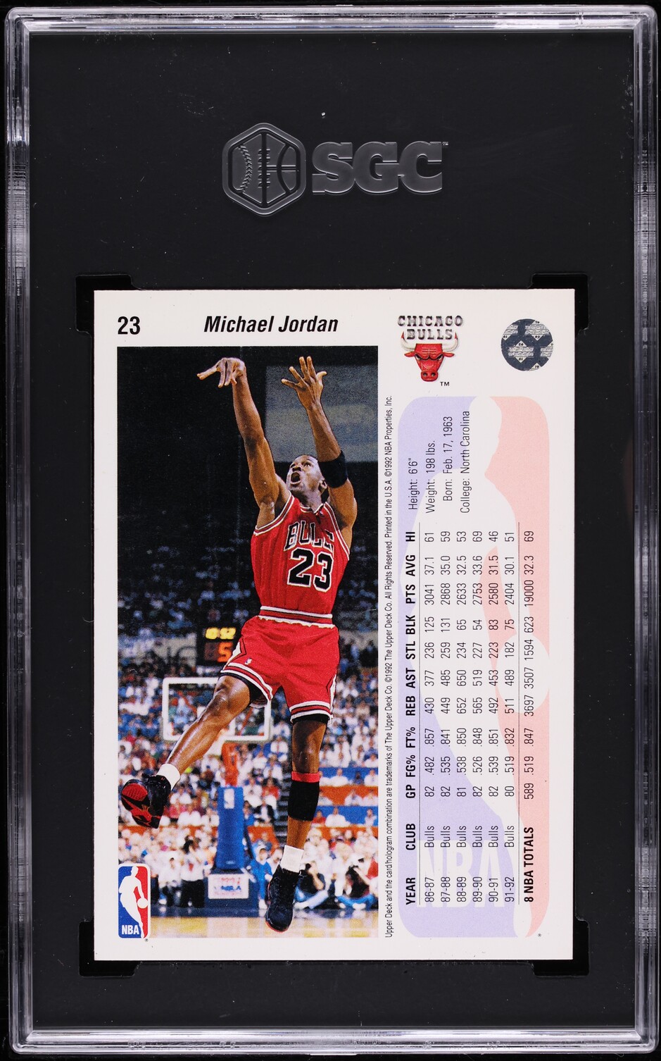 1992 Upper Deck Basketball Michael Jordan #23 SGC 7 NRMT