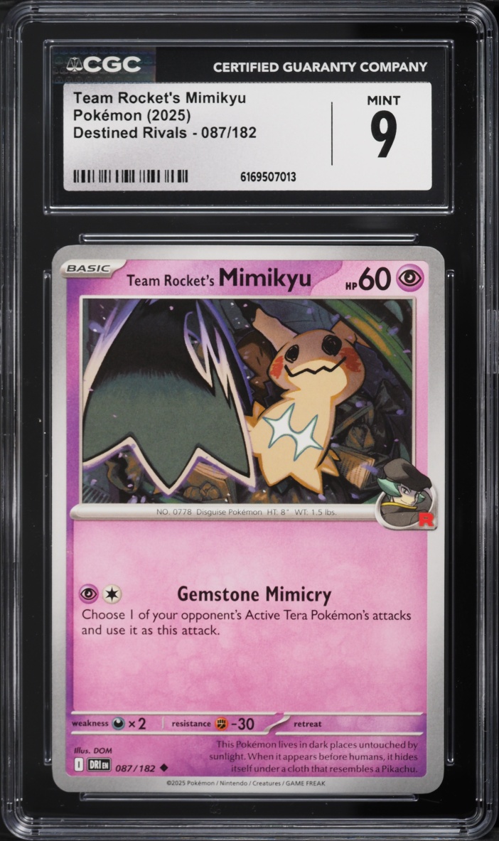2025 Pokemon Scarlet & Violet Destined Rivals Team Rocket's Mimikyu #87 CGC 9 MINT