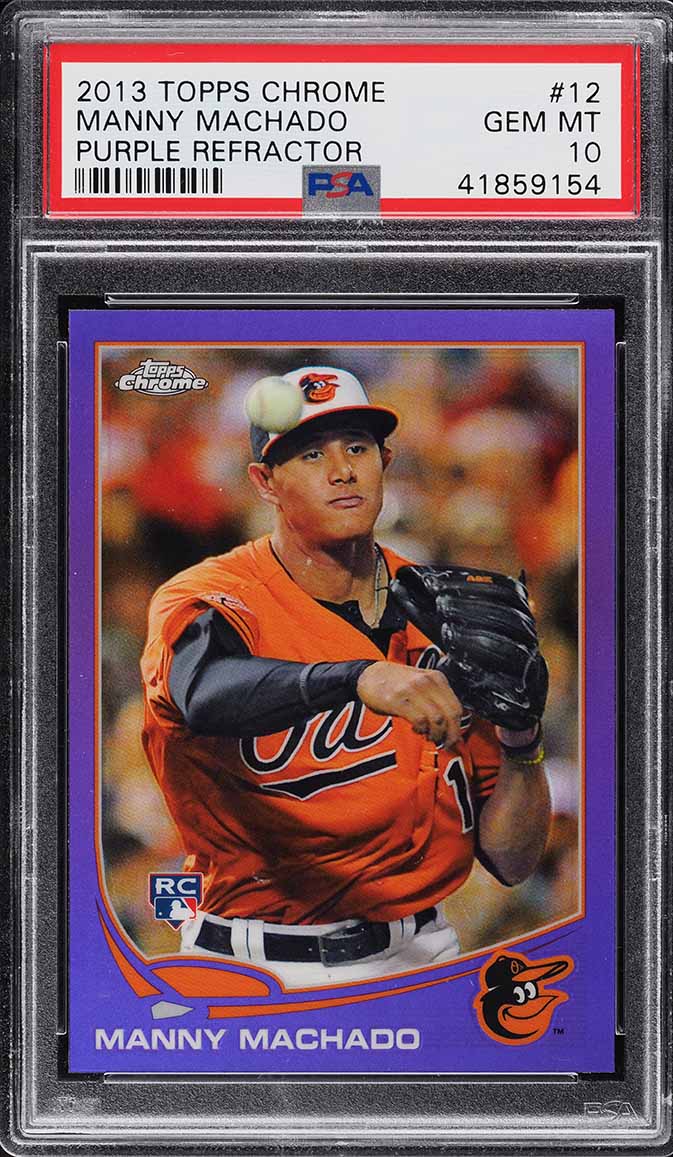 2013 Topps Chrome Manny Machado ROOKIE PATCH AUTO /10 #12 MBA AUTH