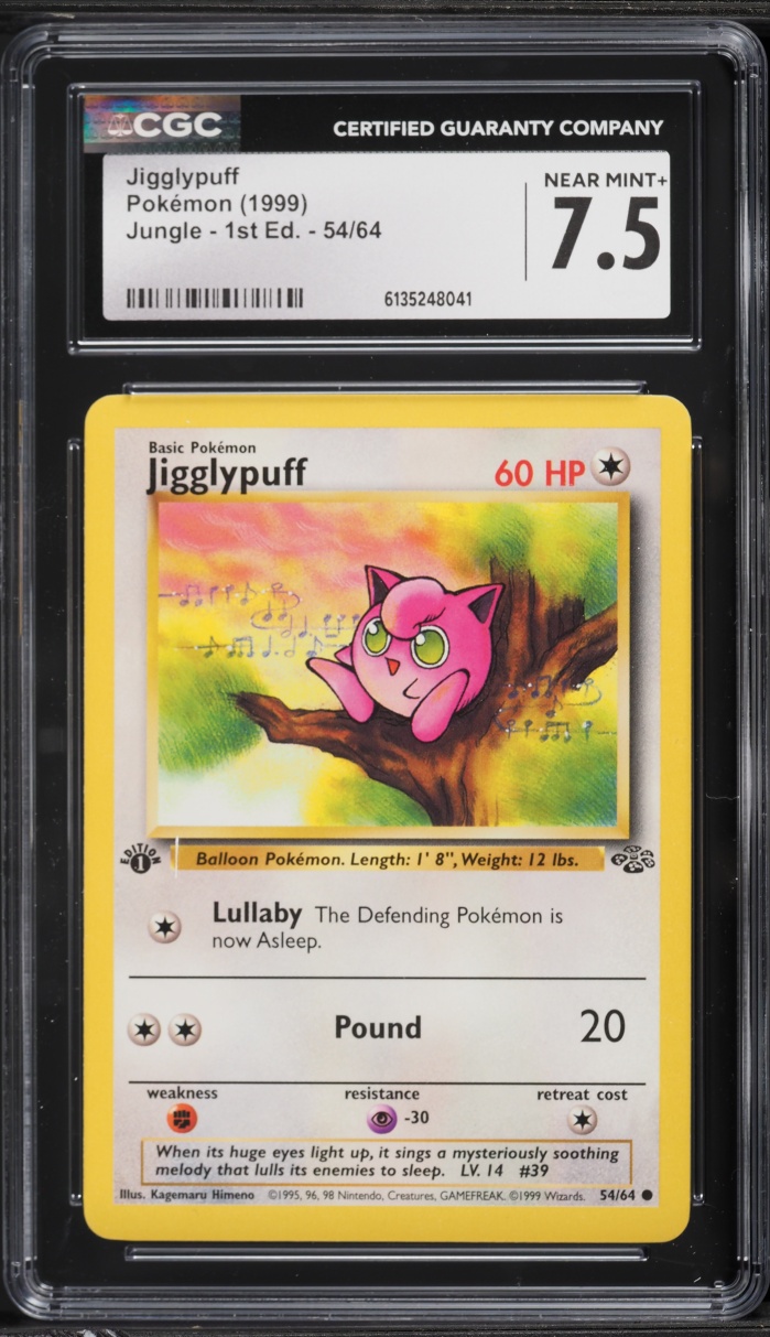 1999 Pokemon Jungle 1st Edition Jigglypuff #54 CGC 7.5 NRMT+