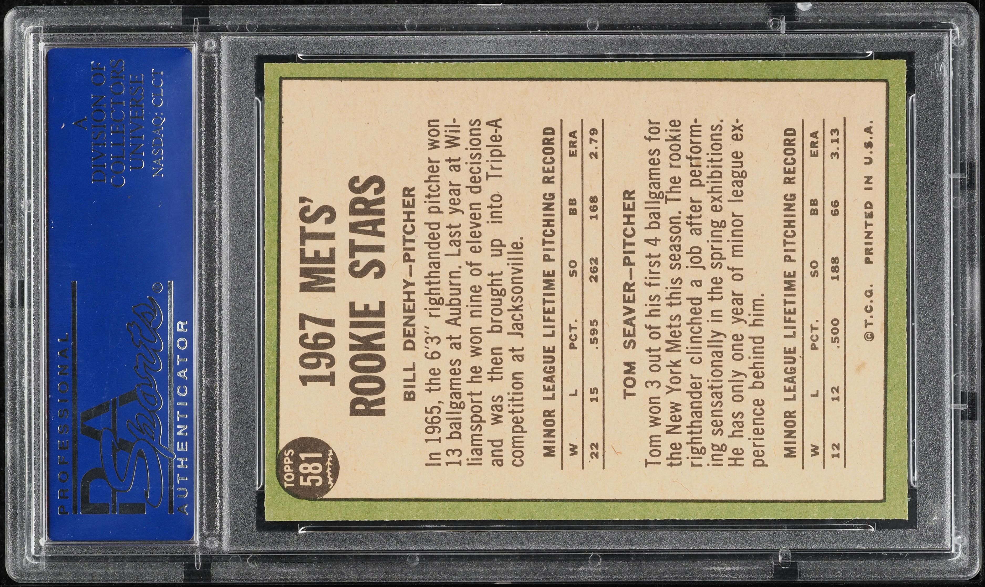 1967 Topps Tom Seaver ROOKIE #581 PSA 9 MINT
