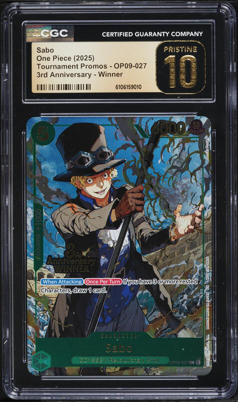 2025 One Piece 2nd Anniversary Set SR Sabo #OP04-083 CGC 10