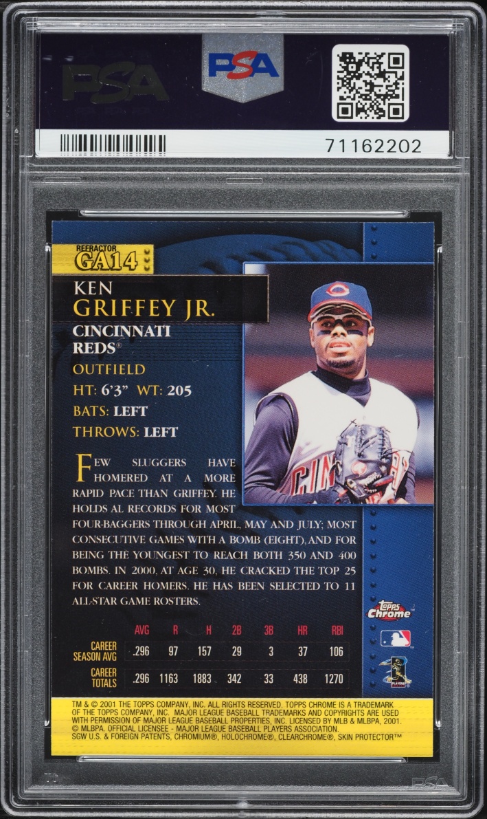 2001 Topps Chrome Golden Anniversary Refractor Ken Griffey Jr. #GA14 PSA 10 GEM MINT