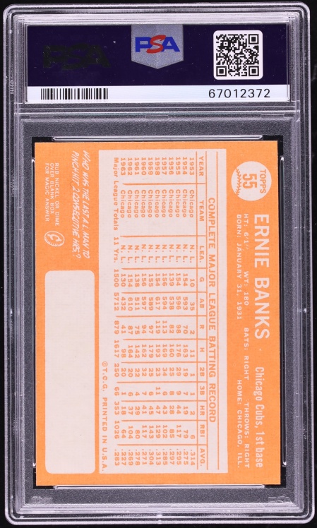1964 Topps Ernie Banks #55 PSA 8.5 NM-MT+