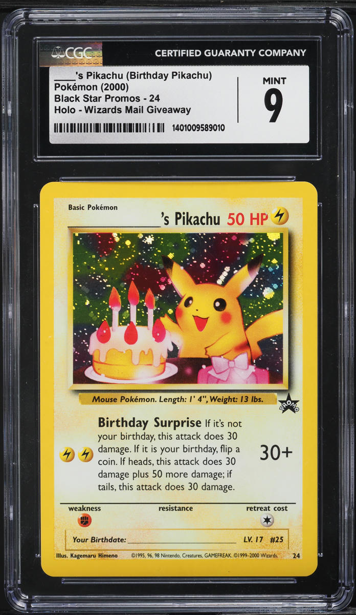 2000 Pokemon Black Star Promos Wizards Mail Giveaway ____'s Pikachu #24 CGC 9