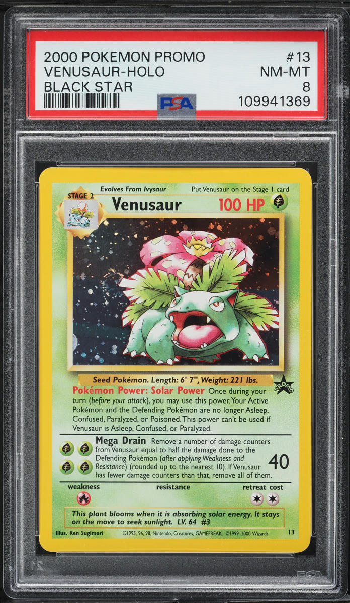2000 Pokemon Black Star Promo Holo Venusaur #13 PSA 8 NM-MT
