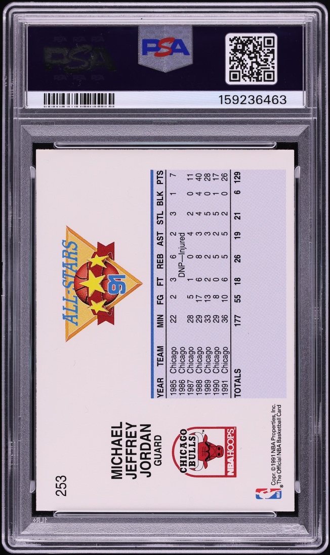 1991 Hoops All-Star Michael Jordan #253 PSA 6 EXMT