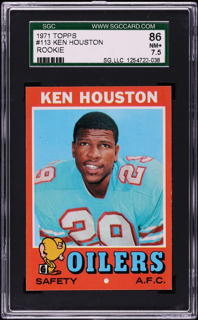 1971 Topps Football Ken Houston ROOKIE #113 SGC 7.5 NRMT+