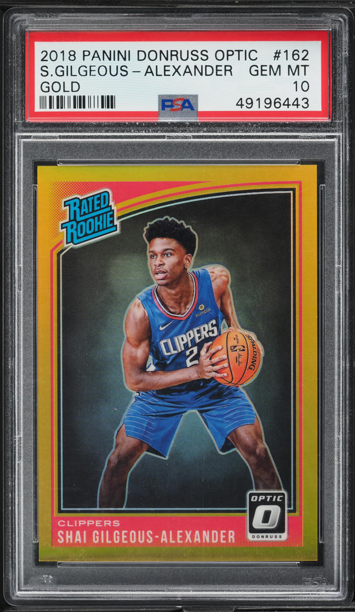 2018 Donruss Optic Gold Shai Gilgeous-Alexander ROOKIE /10 #162 PSA 10 GEM MINT
