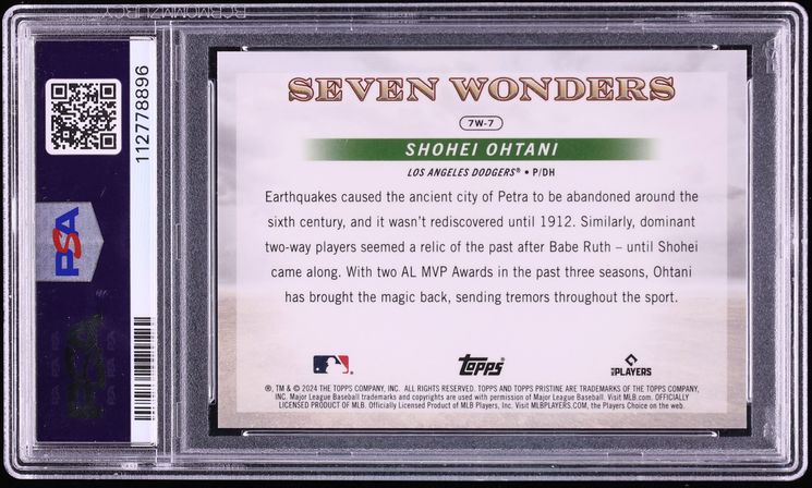 2024 Topps Pristine 7 Wonders Shohei Ohtani /70 #7W-7 PSA 10 GEM MINT