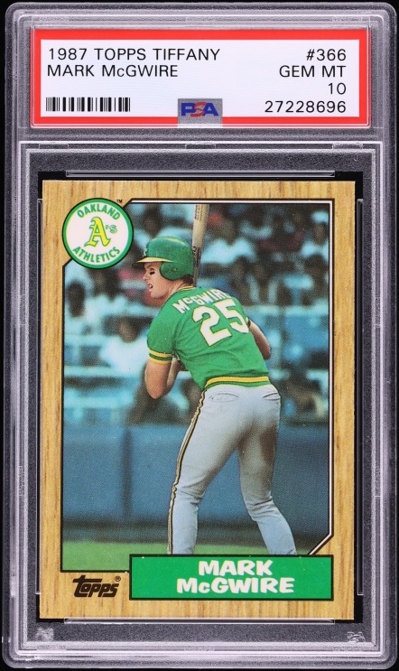 1987 Topps Tiffany Mark McGwire ROOKIE #366 PSA 10 GEM MINT