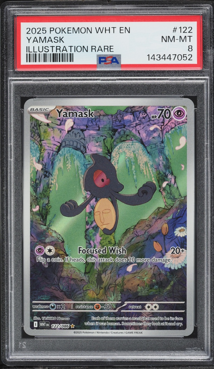 2025 Pokemon Scarlet & Violet White Flare IR Yamask #122 PSA 8 NM-MT