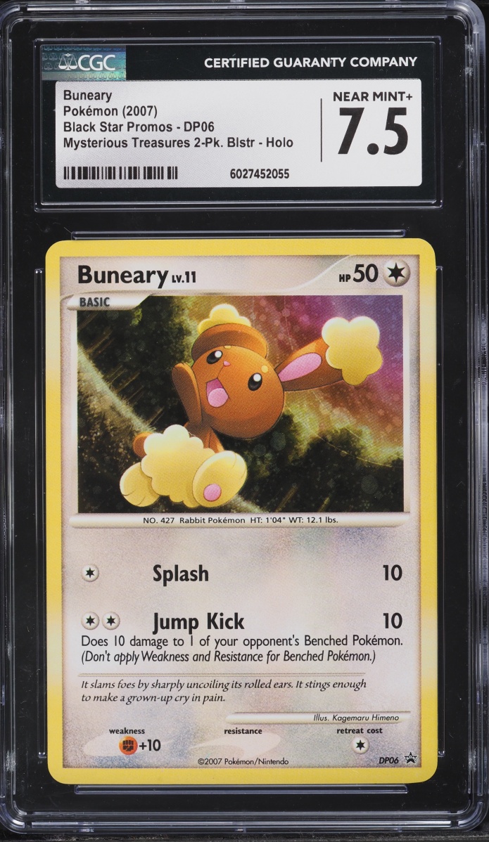 2007 Pokemon Black Star Promos Mysterious Treasures Blaster Buneary #DP06 CGC 7.5 NRMT+