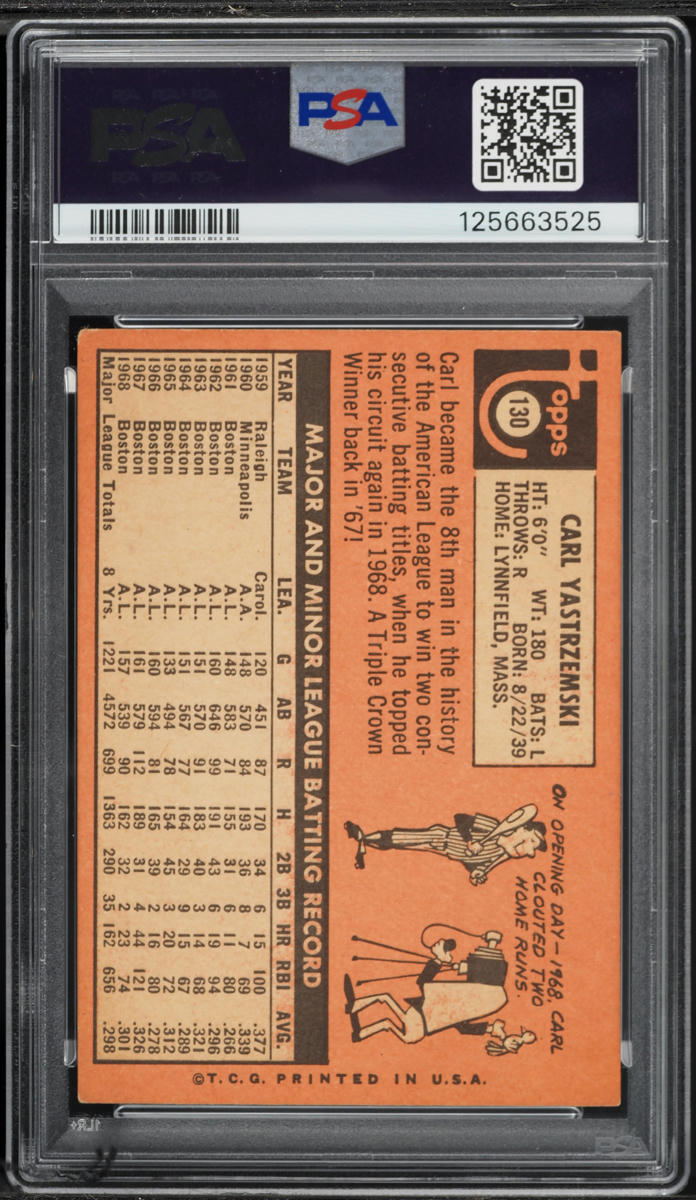 1969 Topps Carl Yastrzemski #130 PSA 4 VGEX
