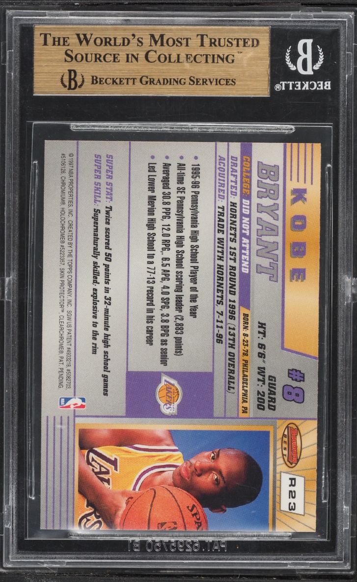 1996 Bowman's Best Kobe Bryant ROOKIE #R23 BGS 9.5 GEM MINT