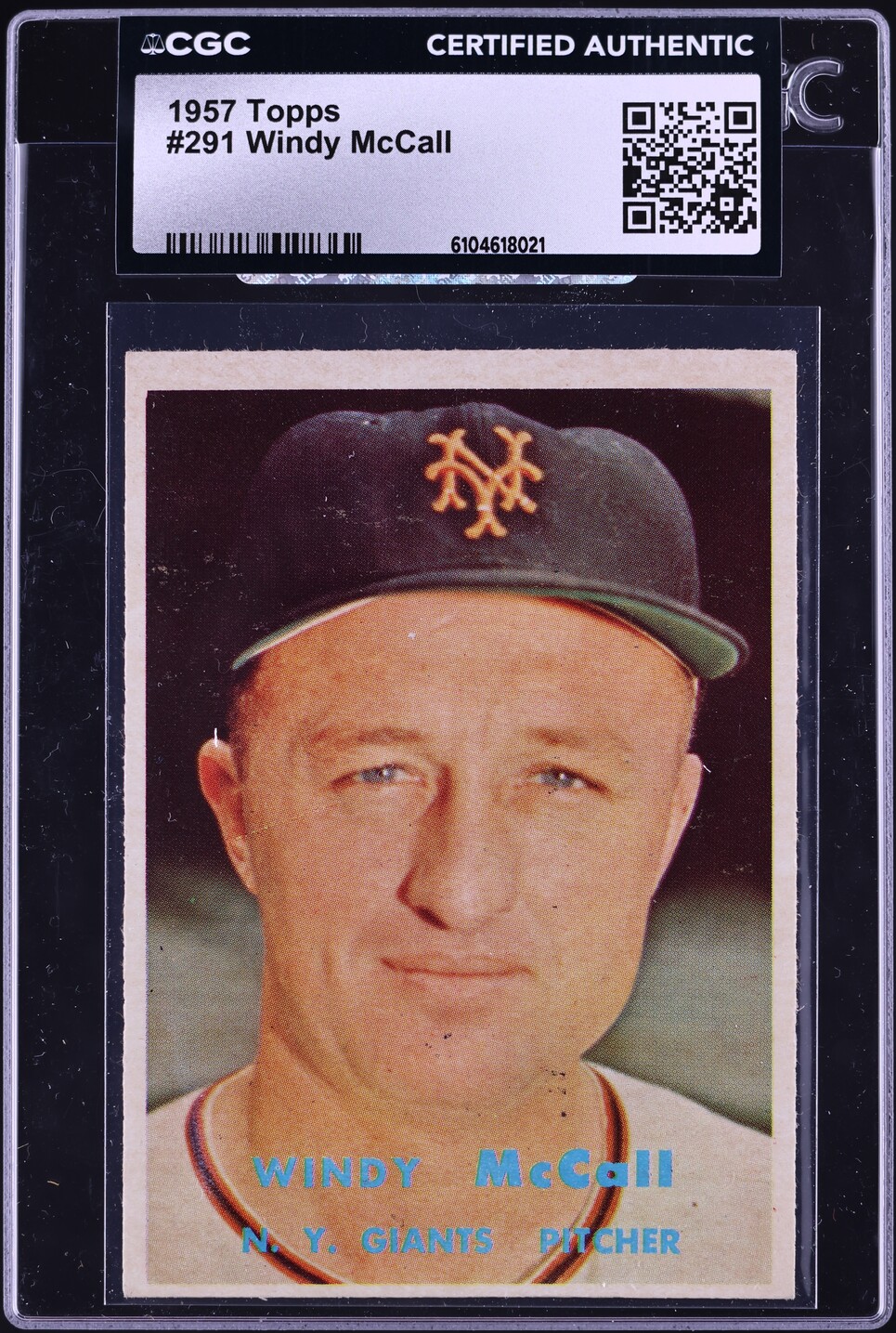 1957 Topps Windy McCall #291 CGC AUTH
