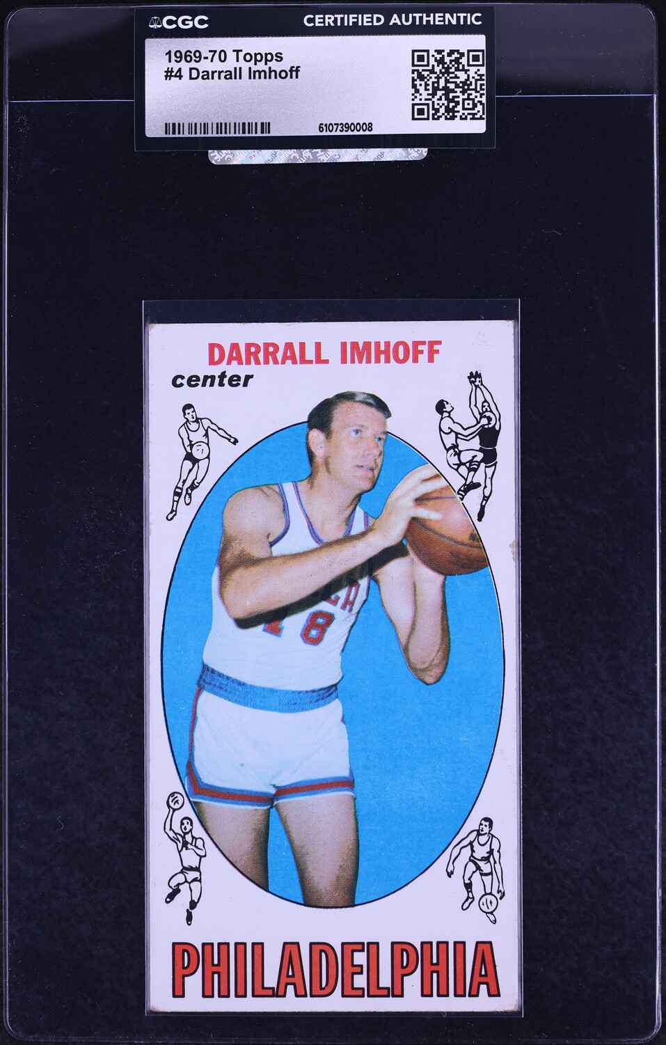 1969 Topps Basketball Darrall Imhoff ROOKIE #4 CGC AUTH