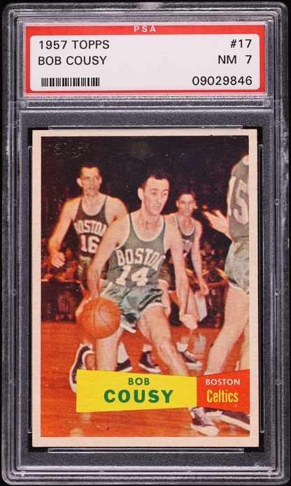 1957 Topps Basketball Bob Cousy ROOKIE #17 PSA 7 NRMT