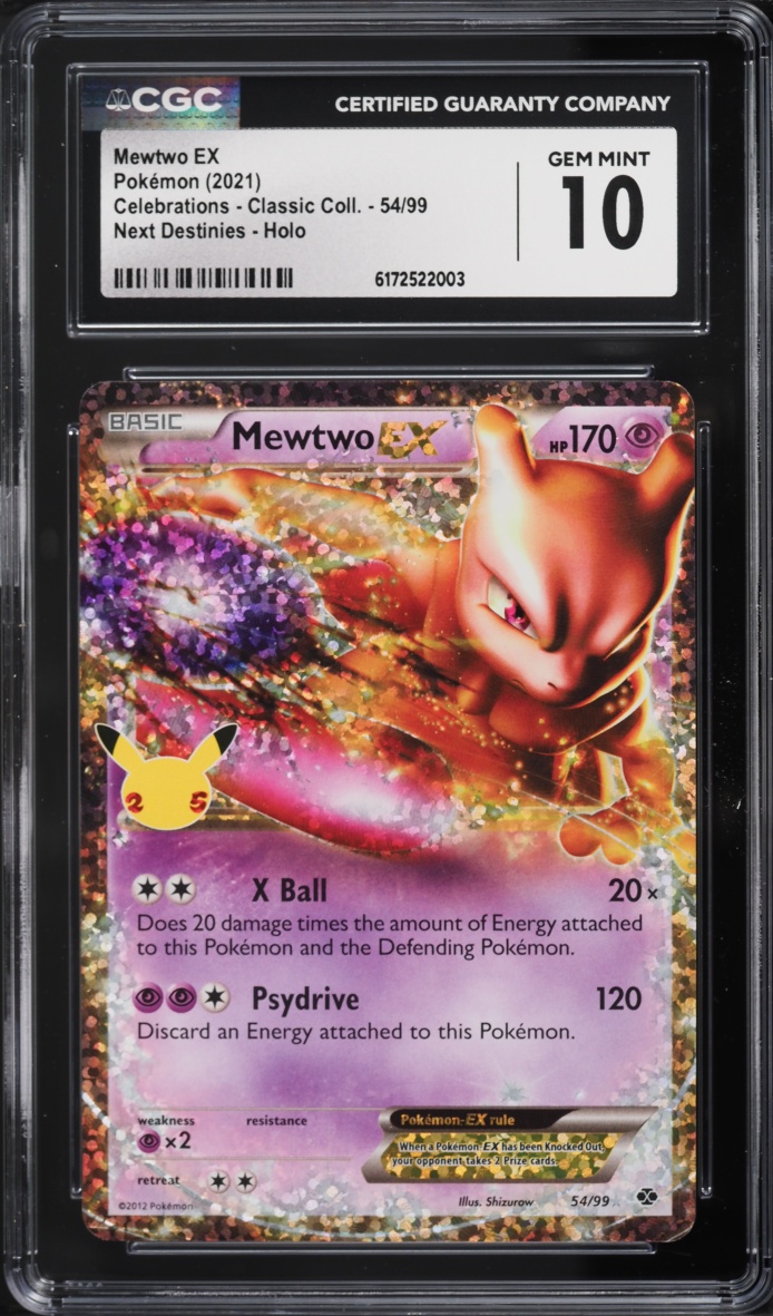 2021 Pokemon Sword & Shield Celebrations Classic Collection Holo Mewtwo EX #54 CGC 10 GEM MINT