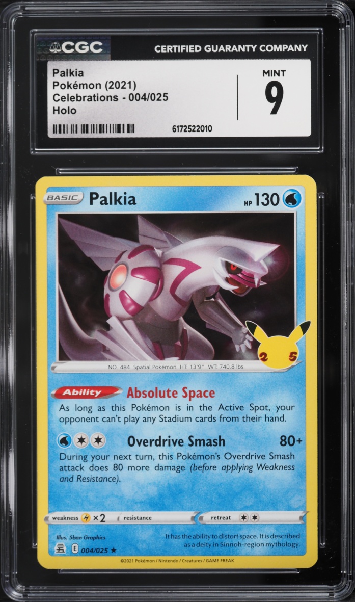2021 Pokemon Sword & Shield Celebrations Holo Palkia #4 CGC 9 MINT