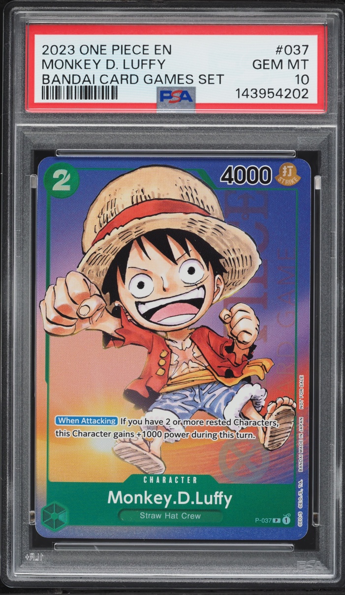 2023 One Piece Promo Bandai Card Games Set Monkey D Luffy #P-037 PSA 10 GEM MINT