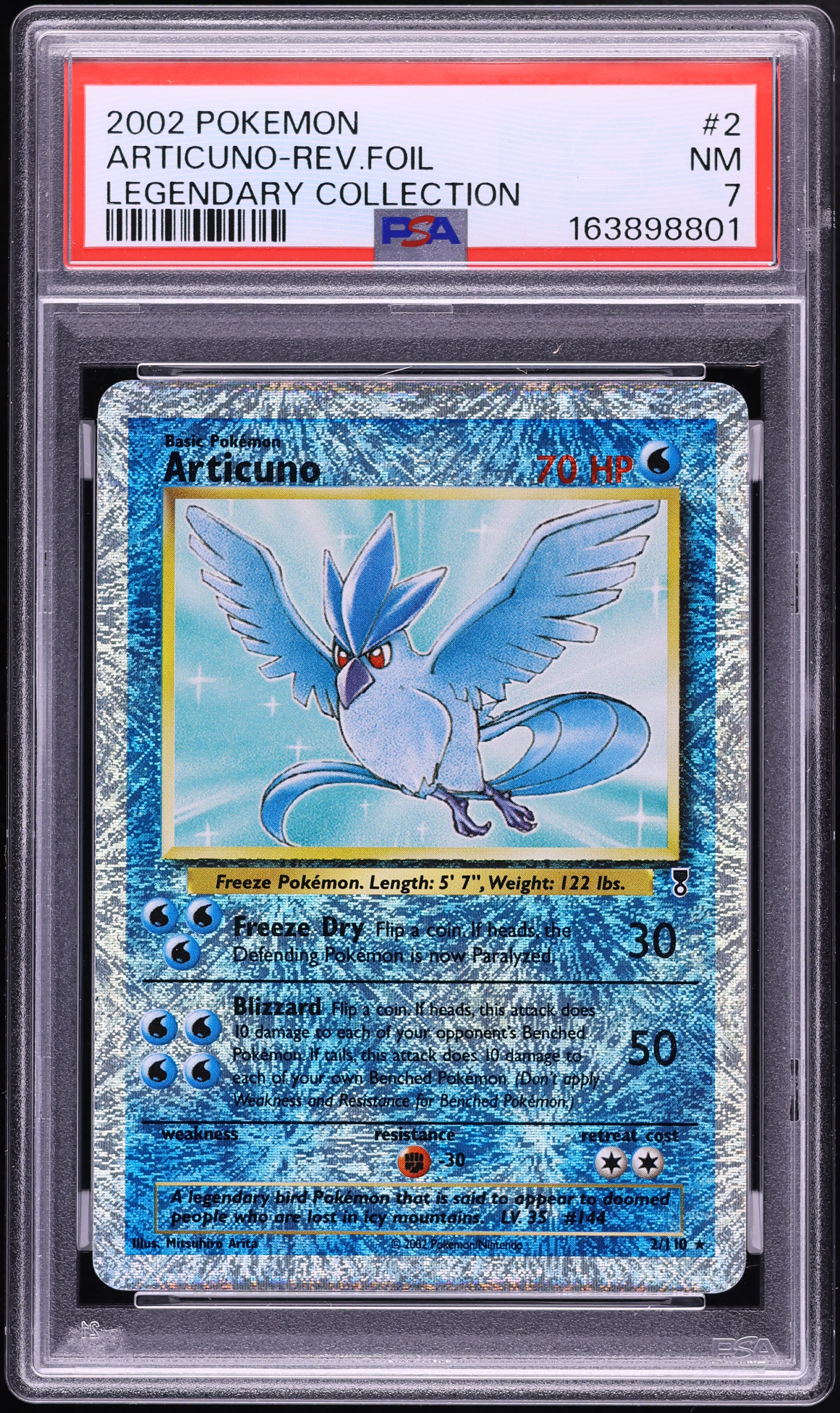 2002 Pokemon Legendary Collection Reverse Holo Articuno #2 PSA 7 NRMT