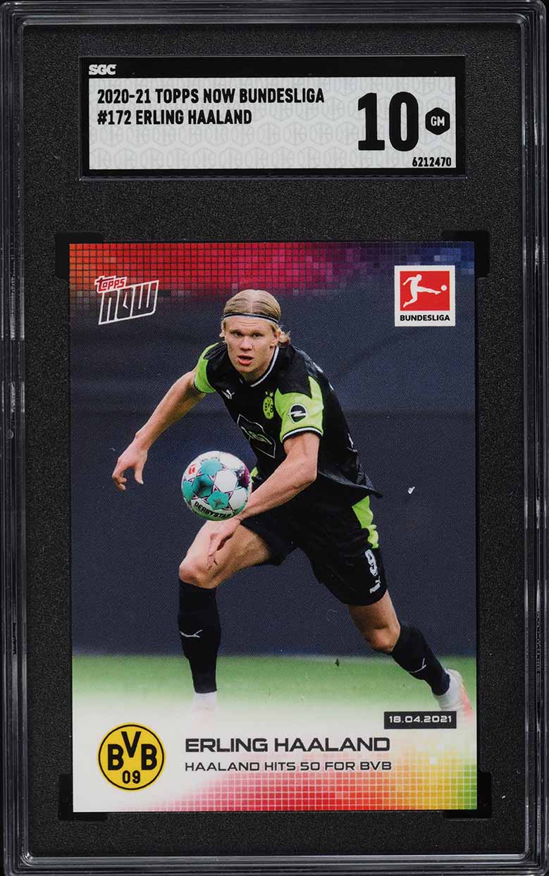 2020 Topps Now Bundesliga Erling Haaland #44 PSA 10 GEM MINT on