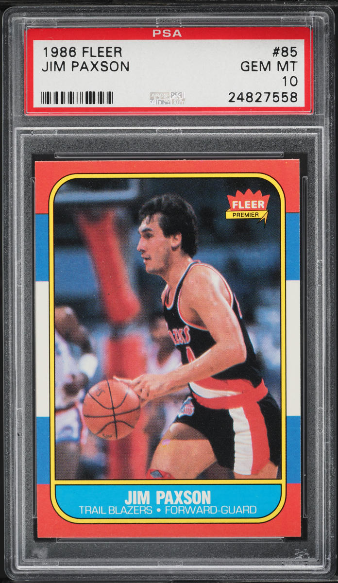 1986 Fleer Basketball Jim Paxson #85 PSA 10 GEM MINT