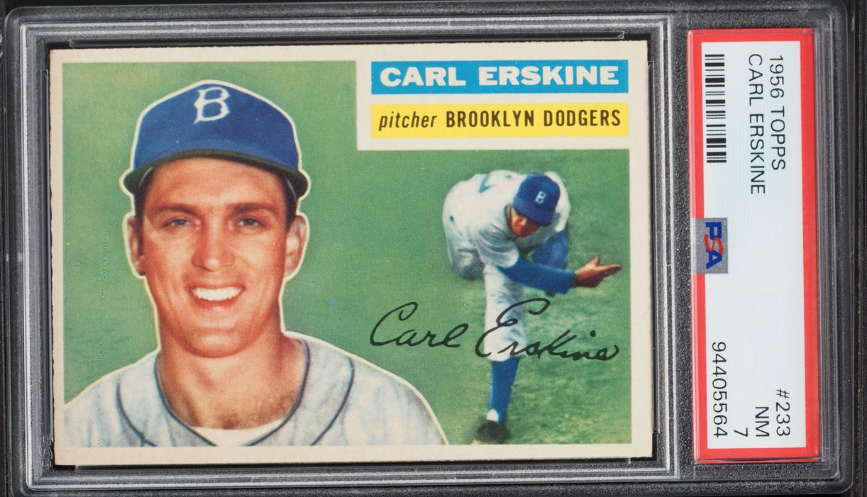1956 Topps Carl Erskine #233 PSA 7 NRMT