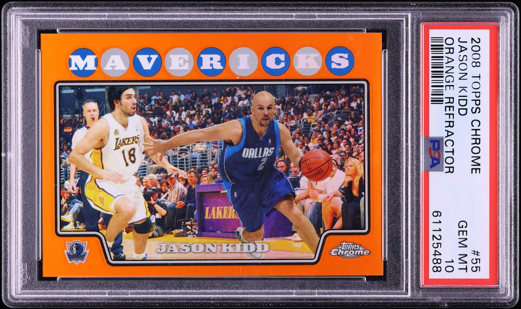 2008 Topps Chrome Orange Refractor Jason Kidd /499 #55 PSA 10 GEM MINT