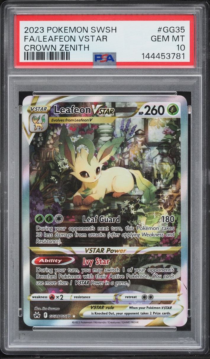 2023 Pokemon Sword & Shield Crown Zenith Full Art Leafeon VSTAR #GG35 PSA 10 GEM MINT