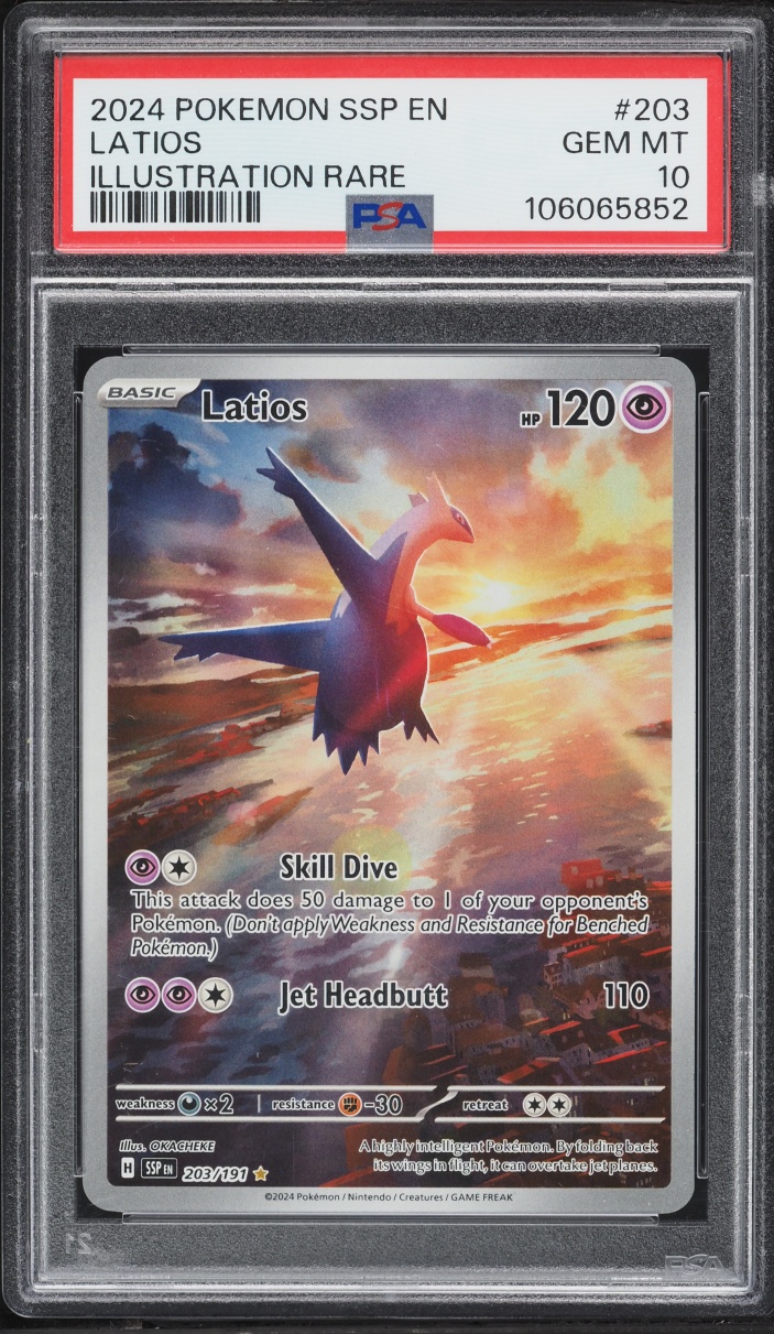 2024 Pokemon Scarlet & Violet Surging Sparks IR Latios #203 PSA 10 GEM MINT