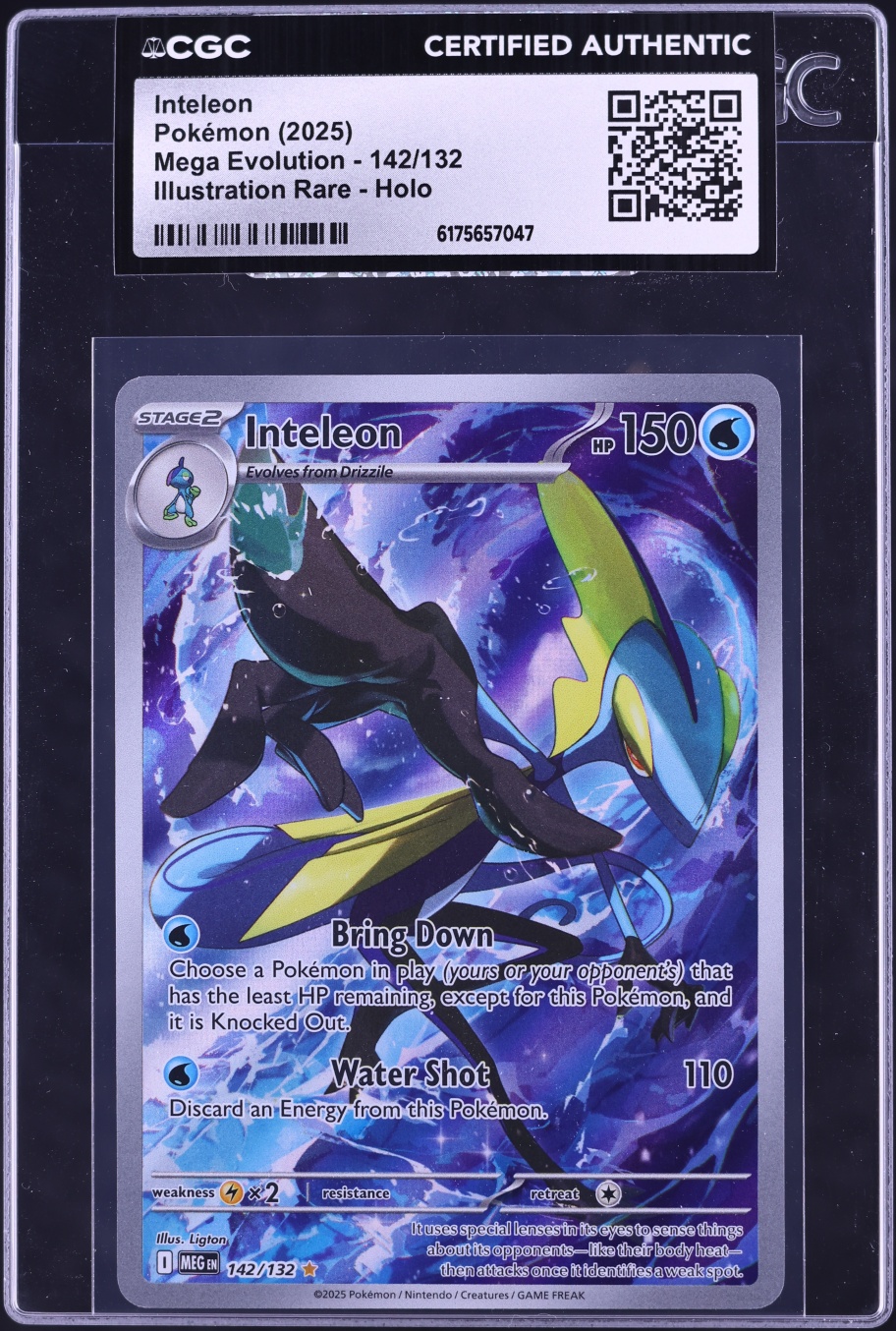 2025 Pokemon Mega Evolution IR Inteleon #142 CGC AUTH