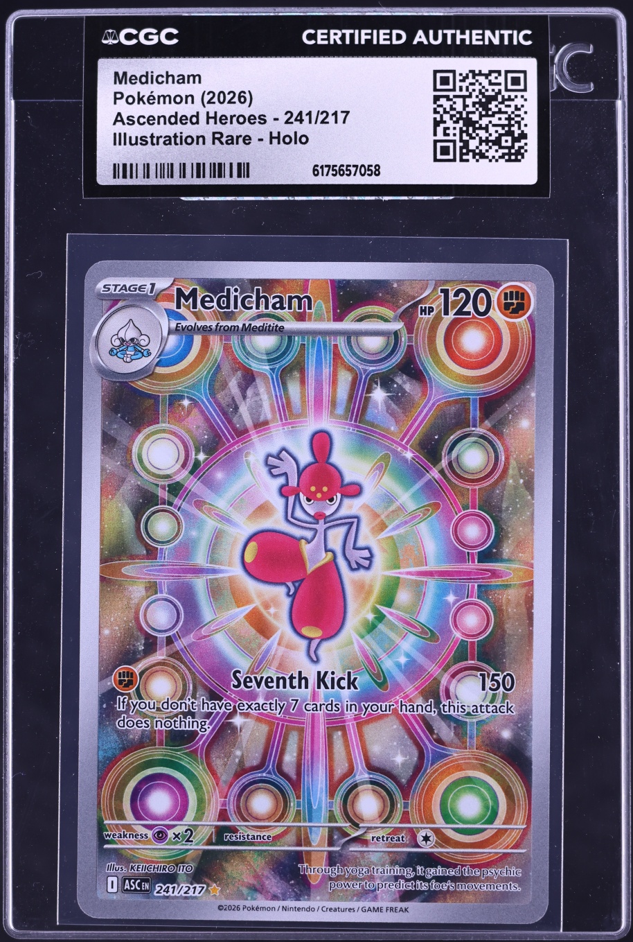 2026 Pokemon Mega Evolution Ascended Heroes IR Medicham #241 CGC AUTH