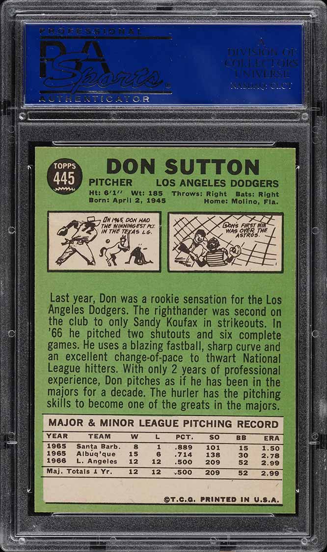 1967 Topps Don Sutton #445 PSA 8 NM-MT
